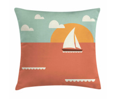 Sailboat Dawning Sun Pillow Cover