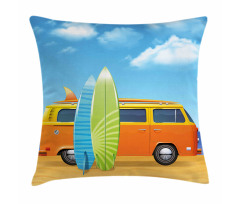 Happy Camper Van Surf Pillow Cover