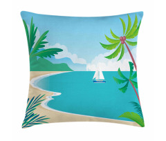 Cartoon Tropic Coast Pillow Cover