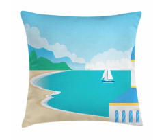 Calm Seascape Cartoon Pillow Cover