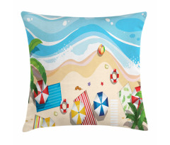 Summer Fun Cartoon Pillow Cover