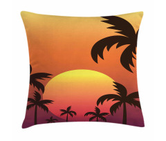 Sunset with Palms Art Pillow Cover