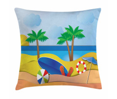 Paper Cut Art Seaside Pillow Cover