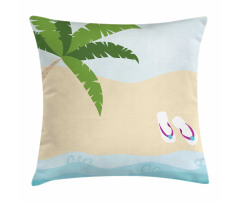 Flip Flops on Coast Pillow Cover