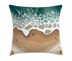 Foamy Sea Waves Bay Pillow Cover