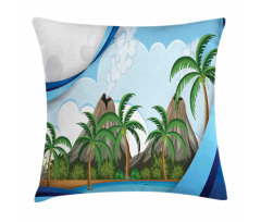 Exotic Volcano Island Pillow Cover