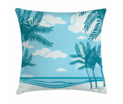 Sand and Palm Trees Pillow Cover