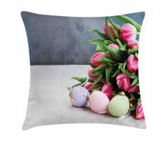 Tulips Easter Eggs Pillow Cover