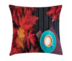 Coffee Fall Leaves Pillow Cover