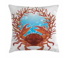 Seashells and Red Coral Pillow Cover