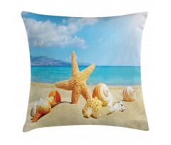 Beach Sand with Starfish Pillow Cover