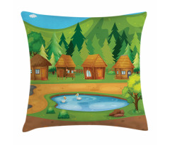 Huts Pond in Woods Pillow Cover