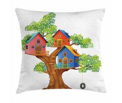 Cartoon Cottages Pillow Cover