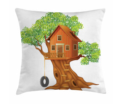 Wooden Home on Branches Pillow Cover