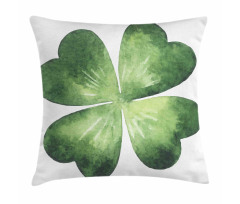 Watercolor Shamrock Leaf Art Pillow Cover