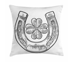 Shamrock and Horseshoe Image Pillow Cover