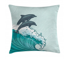 Sea Waves Sketch Art Pillow Cover