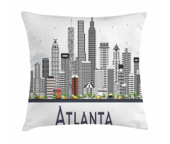 Seyahat Minder Kılıfı Modern Atlanta Panoramik Şehir Manzarası