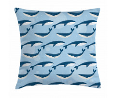 Cartoon Whale Nautical Pillow Cover
