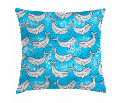 Dotted Whale Sea Ocean Pillow Cover