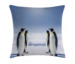 Penguins in Antarctica Pillow Cover