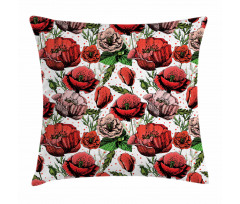 Colorful Petals Polkadots Pillow Cover