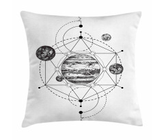 Modern Geometric Planets Pillow Cover