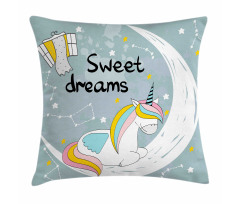 Unicorn on Crescent Pillow Cover