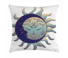 Boho Sun and Crescent Pillow Cover