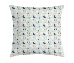 Unicorns Moon Stars Spots Pillow Cover