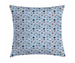 Sailboats Racing Swelling Pillow Cover