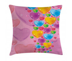 Love Romantic Hearts Pillow Cover