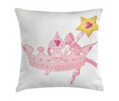 Crown and Magic Wand Pillow Cover