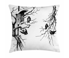 Nest of Sparrows Pillow Cover