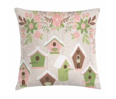 Pastel Floral Snow Nest Pillow Cover