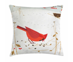 Red Cardinal in Autumn Pillow Cover