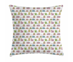 Colorful Urban Buildings Pillow Cover