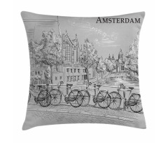 Bicycles by the Canal Pillow Cover