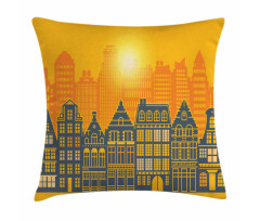 Urban Retro Architecture Pillow Cover