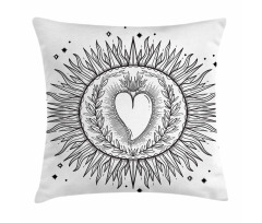 Sun with Heart Art Pillow Cover