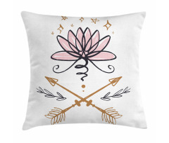 Lotus and Arrows Sketch Pillow Cover