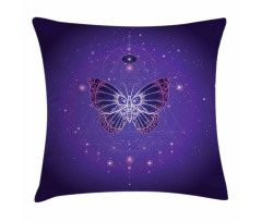 Galactic Butterfly Geometry Pillow Cover