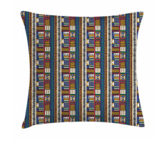 Tribal Motifs Vibrant Colors Pillow Cover