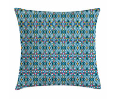 Azulejo Style Floral Tile Art Pillow Cover