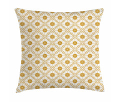 Soft Floral Details in Squares Pillow Cover