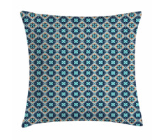 Flower Motif Squares Pillow Cover