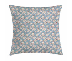 Vintage Peonies and Anchors Pillow Cover