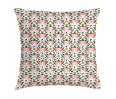 Exotic Flamingo and Leaves Pillow Cover