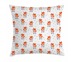 Animal with Scooter Tiny Trees Pillow Cover