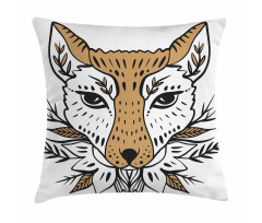 Botanical Ornament Animal Head Pillow Cover